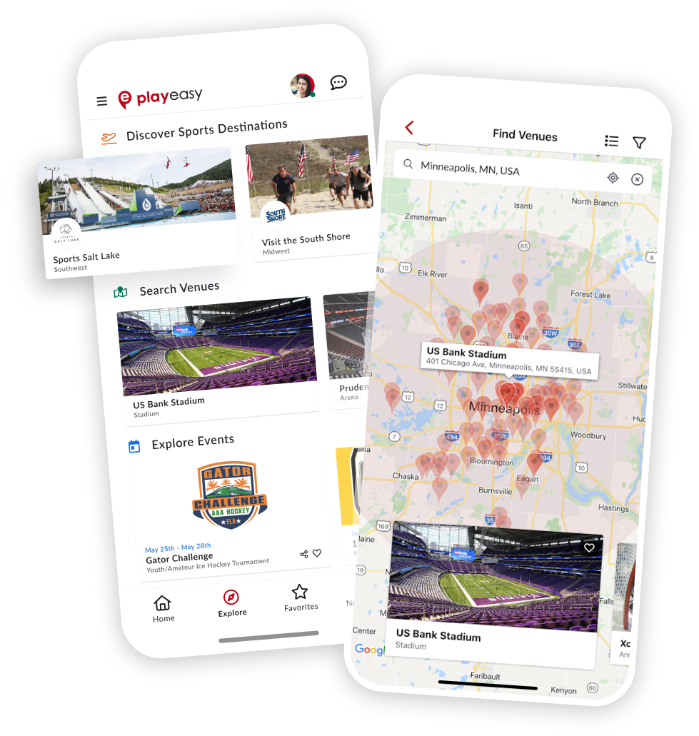 Playeasy App Homepage - Search Events and Find Venues. On Playeasy's Event Marketplace, find tournaments, games, tryouts, and more for soccer, baseball, basketball, lacrosse, hockey, football, softball, volleyball, and other sports.