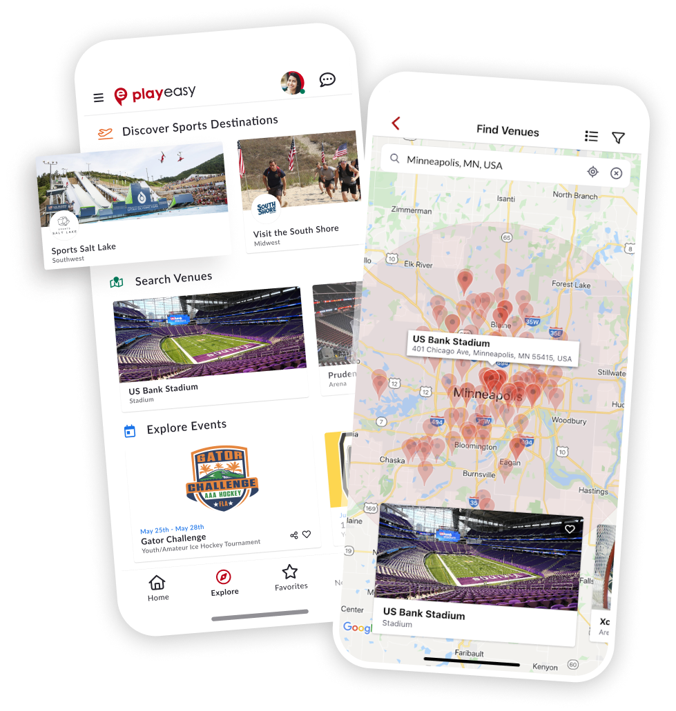 Playeasy App Homepage - Search Events and Find Venues. On Playeasy's Event Marketplace, find tournaments, games, tryouts, and more for soccer, baseball, basketball, lacrosse, hockey, football, softball, volleyball, and other sports.