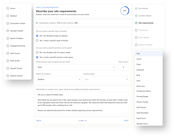 site requirements